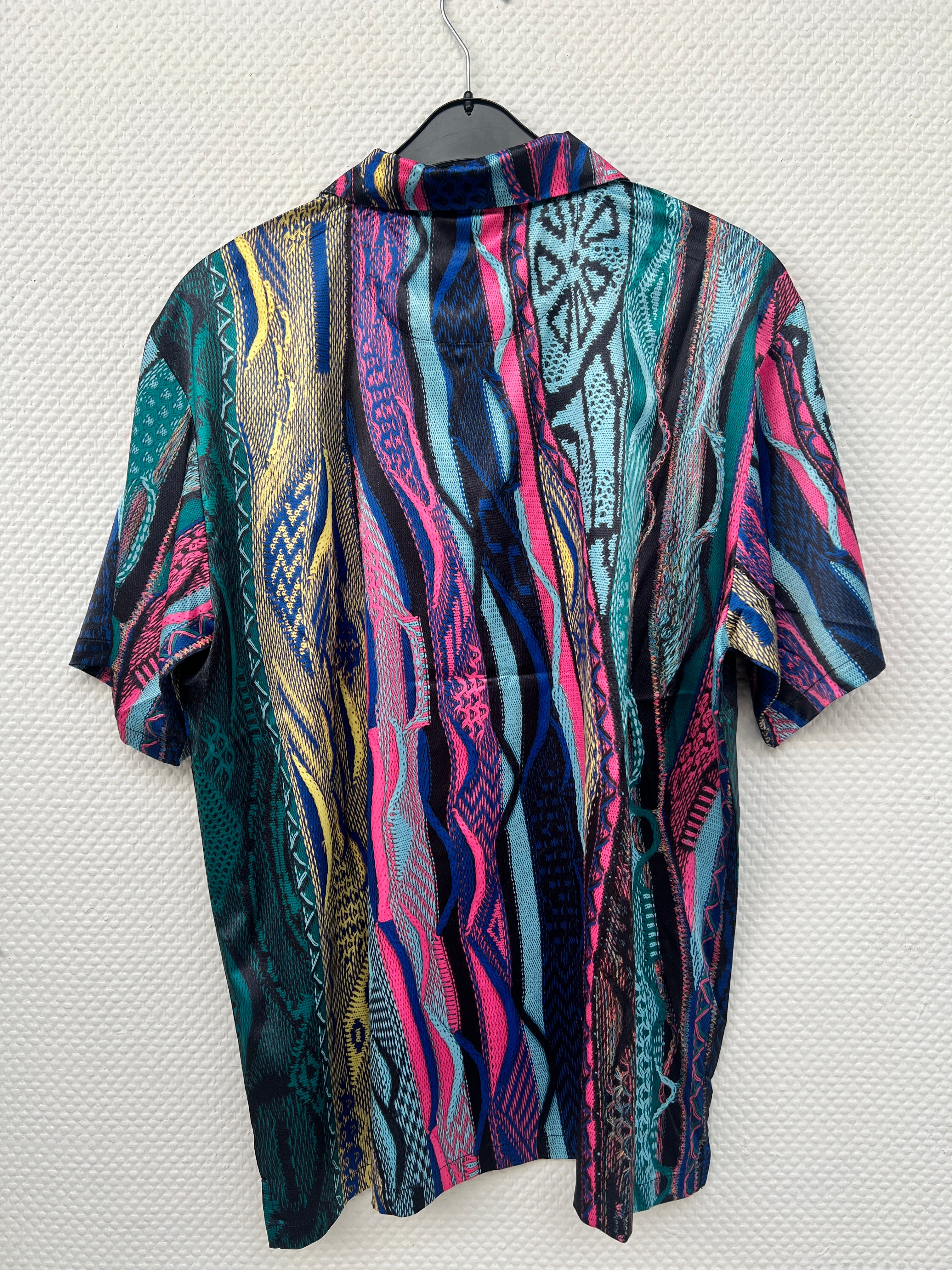 (Stange2) Carlo Colucci Herren Satin Hemd Gr. L