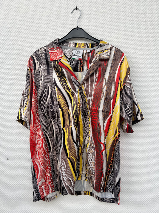 (Stange2) Carlo Colucci Herren Satin Hemd Gr. L