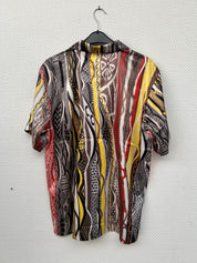 (Stange2) Carlo Colucci Herren Satin Hemd Gr. L