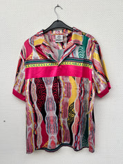 (Stange2) Carlo Colucci Herren Satin Hemd Gr. XL