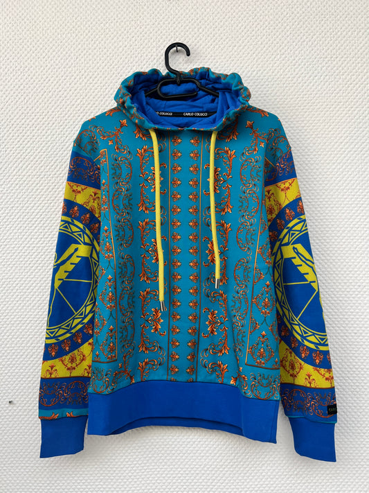 (Stange2) Carlo Colucci Herren Hoodie blau-gelb Gr. S