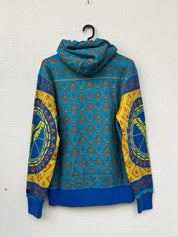 (Stange2) Carlo Colucci Herren Hoodie blau-gelb Gr. S