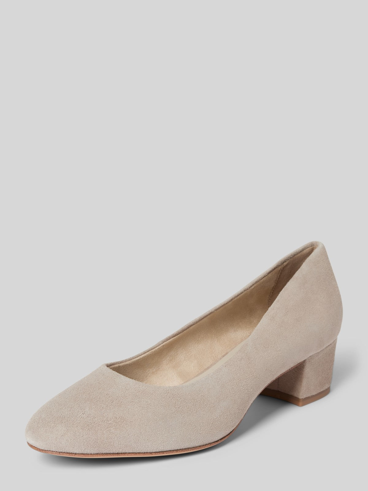 TAMARIS Pumps aus Leder mit Blockabsatz taupe Gr.37