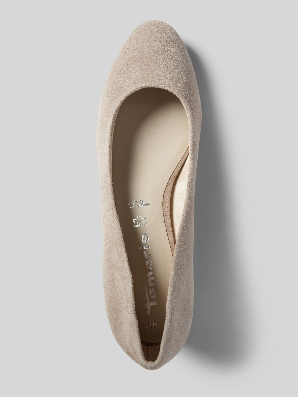 TAMARIS Pumps aus Leder mit Blockabsatz taupe Gr.37