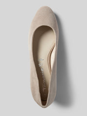 TAMARIS Pumps aus Leder mit Blockabsatz taupe Gr.37
