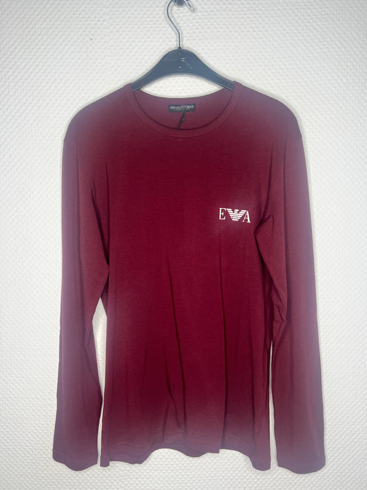 (Stange2) Emporio Armani Herren Langarmshirt Bordeaux Gr. XL
