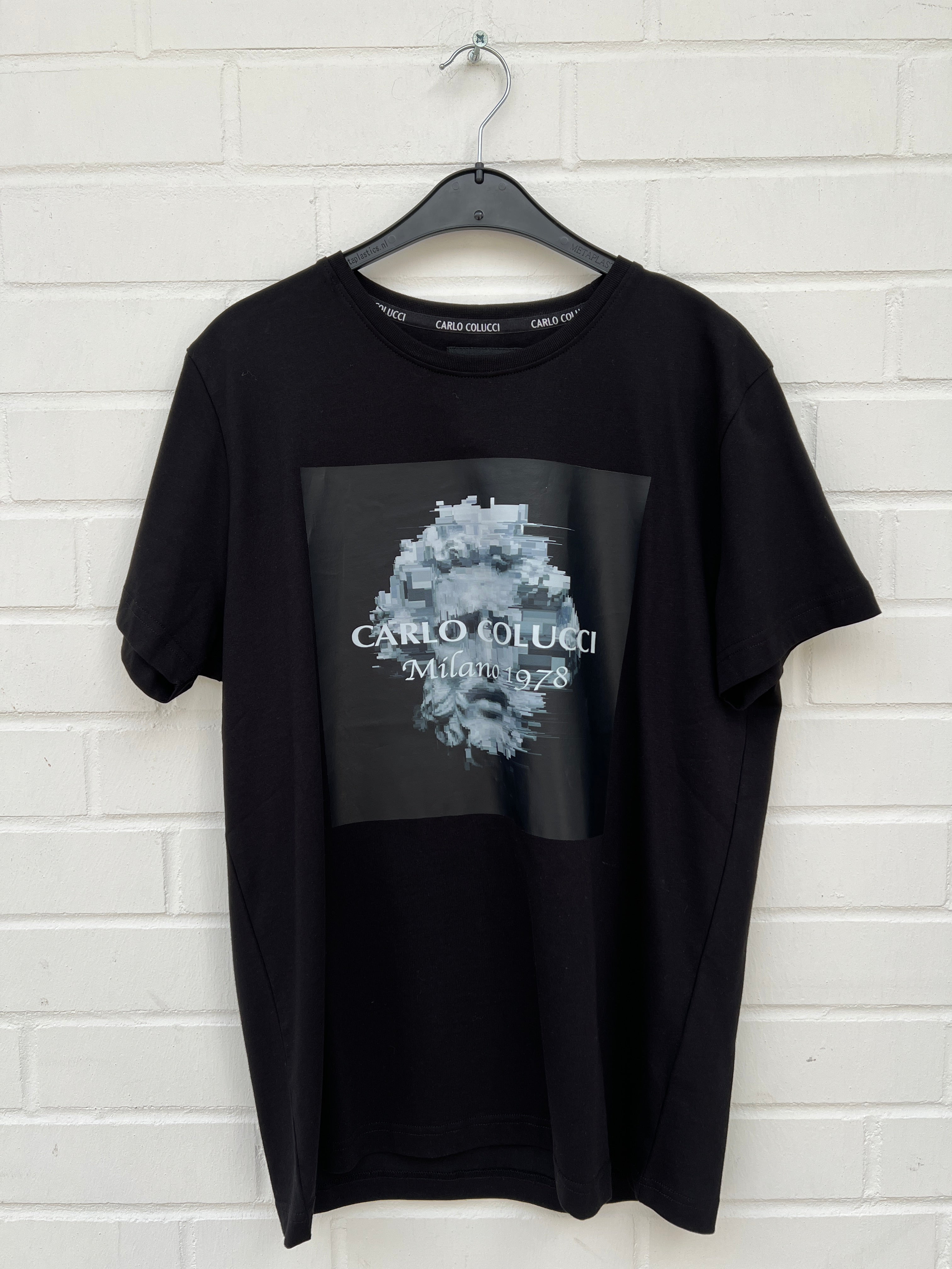 (84) Carlo Colucci Herren Tshirt schwarz