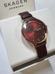 Skagen Denmark Damenuhr braungold