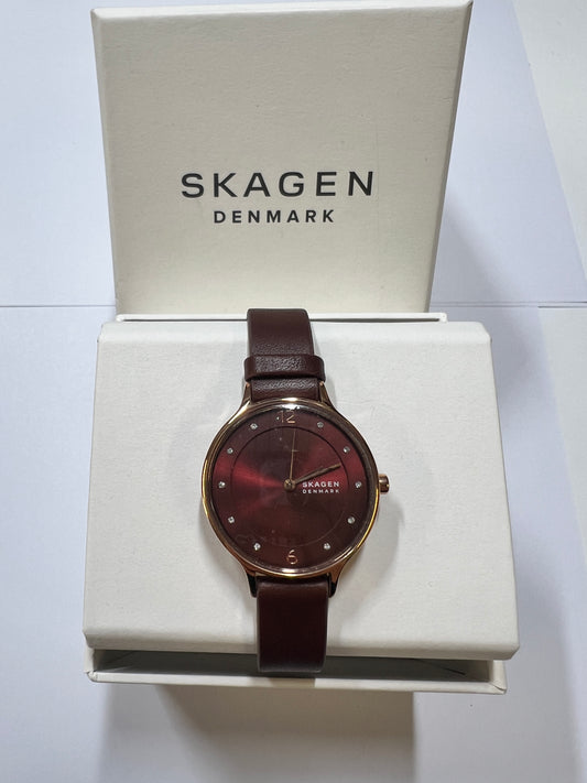 Skagen Denmark Damenuhr braungold