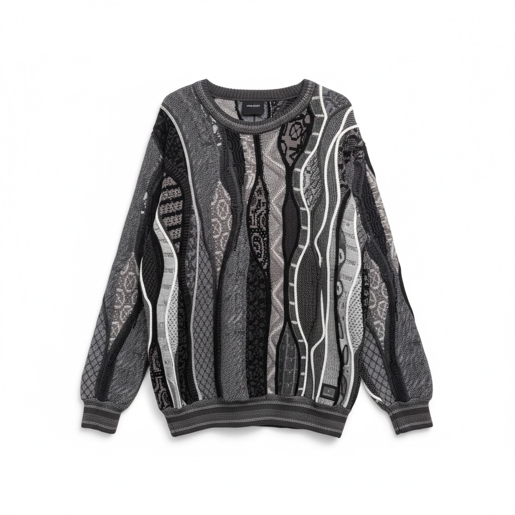 Carlo Colucci 3D Strickpullover Pullover grau schwarz C13301 COL 20 -118-