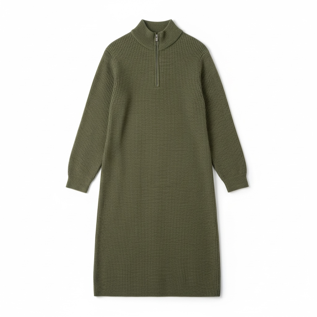 Vero Moda Curve Pullover Zip-Kleid in grün Gr46