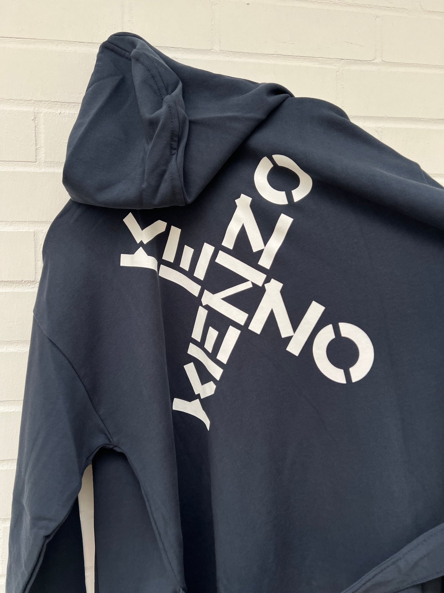 (137) Kenzo Bademantel mit Kapuze dunkelblau