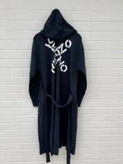 (137) Kenzo Bademantel mit Kapuze dunkelblau