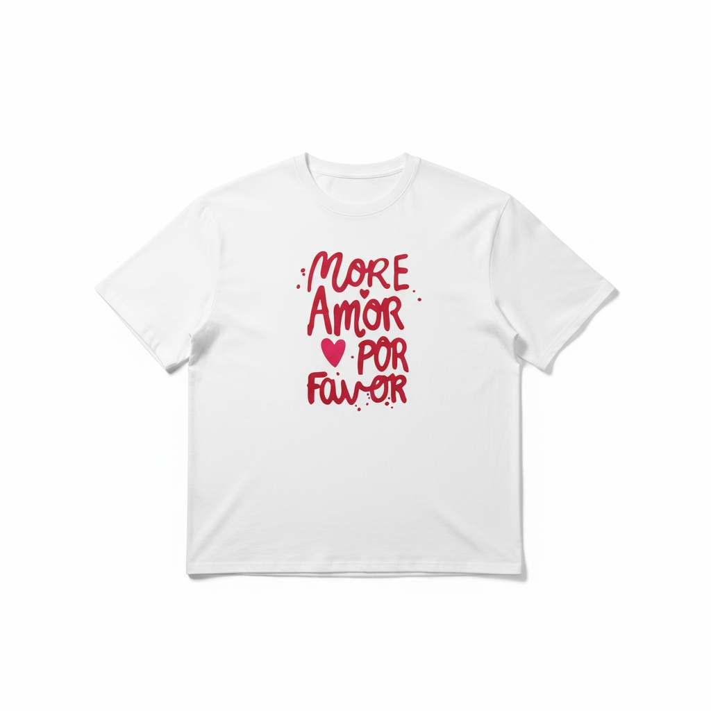 More Amor Por Favor Tshirt weiß rot