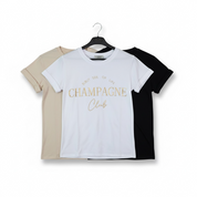 Champagne Club Tshirt Damen  Ärmel gekrempelt gefalten