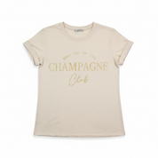 Champagne Club Tshirt Damen  Ärmel gekrempelt gefalten