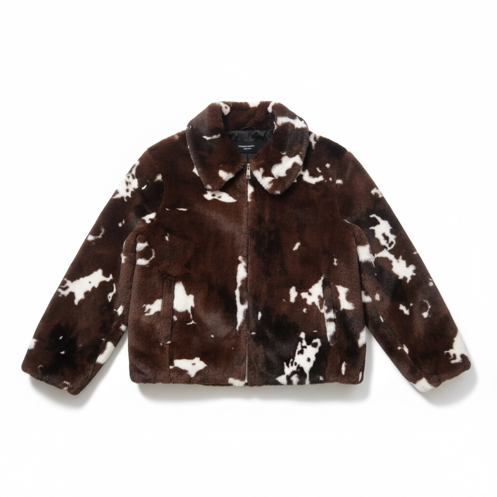 Vero Moda Curve Kunstfelljacke brown white Gr46