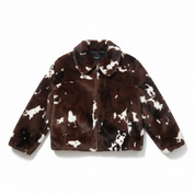 Vero Moda Curve Kunstfelljacke brown white Gr46