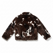 Vero Moda Curve Kunstfelljacke brown white Gr46