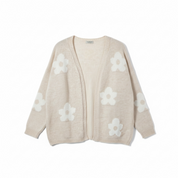 Blumen Kuschel Cardigan creme.