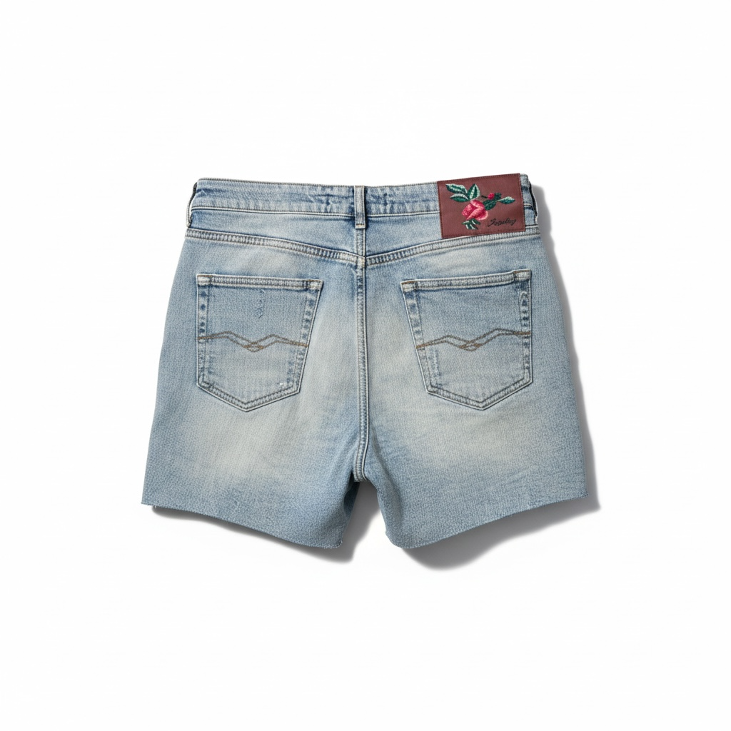 REPLAY Ripped Jeans Short hellblau
