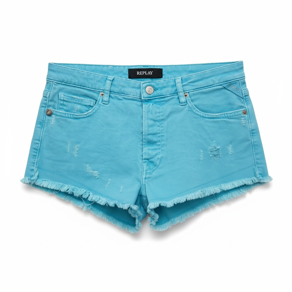 REPLAY Jeans Short Türkis Gr25