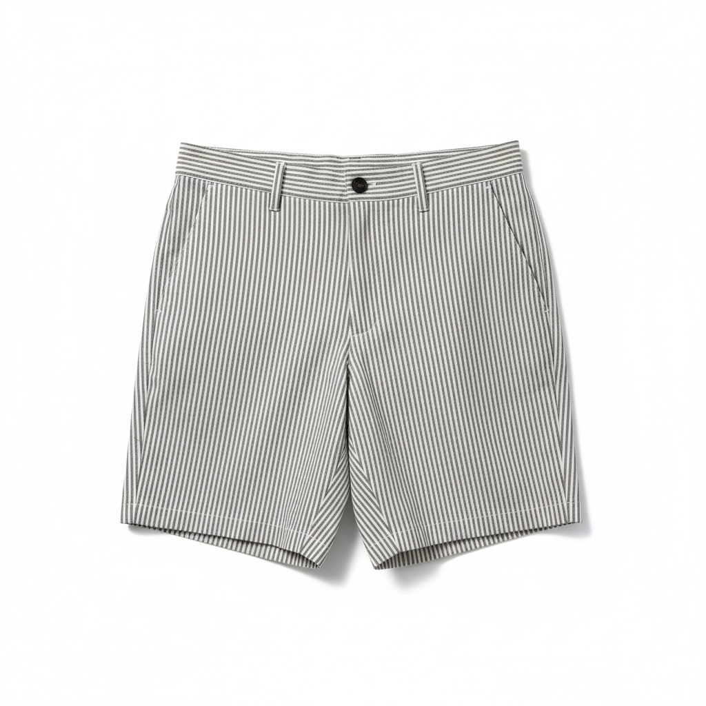 SELECTED Regular Fit Short 100% Cotton gestreift grau GrL