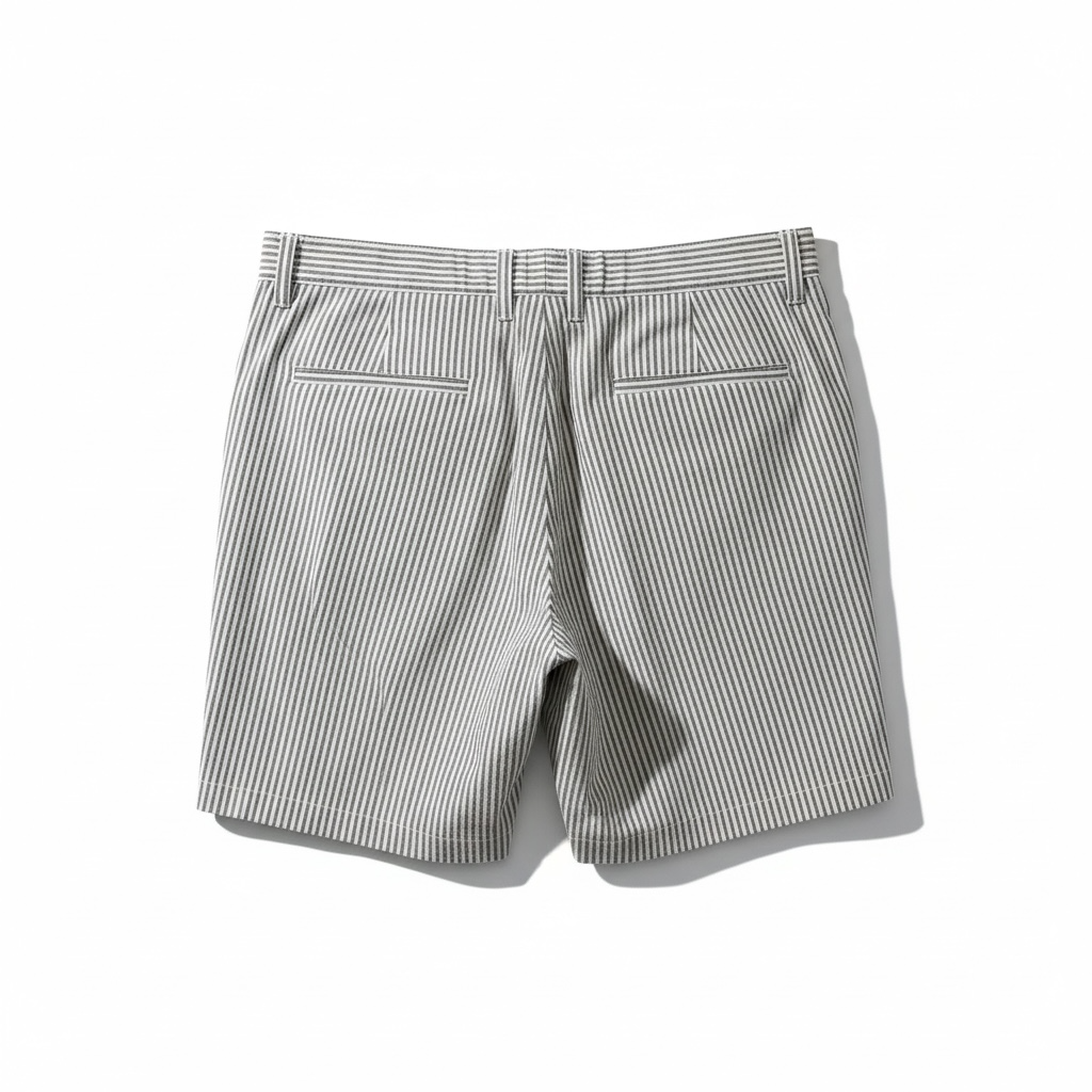 SELECTED Regular Fit Short 100% Cotton gestreift grau GrL