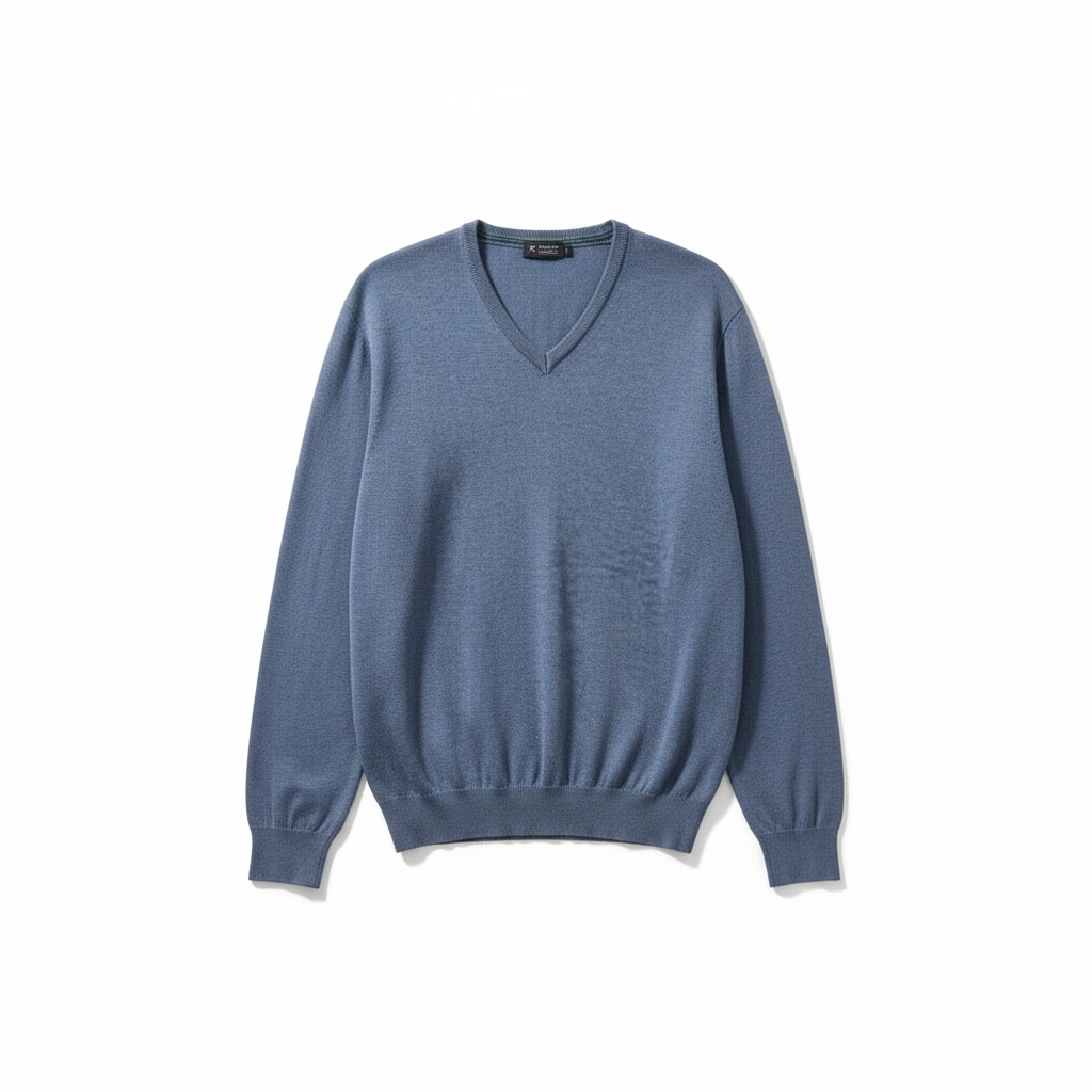 HACKET LONDON Long Sleeve VNeck Cotton Cashmere blau