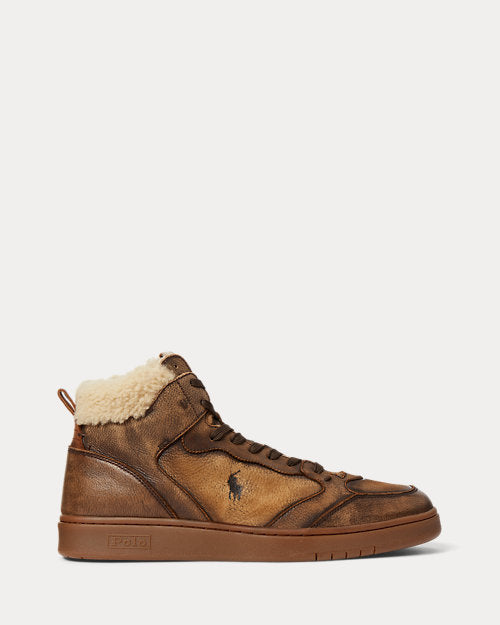 RALPH LAUREN Sneaker Court High Brown Gr39