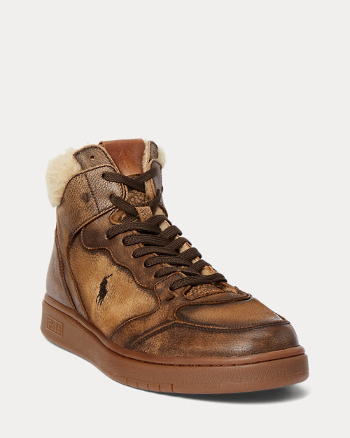 RALPH LAUREN Sneaker Court High Brown Gr39