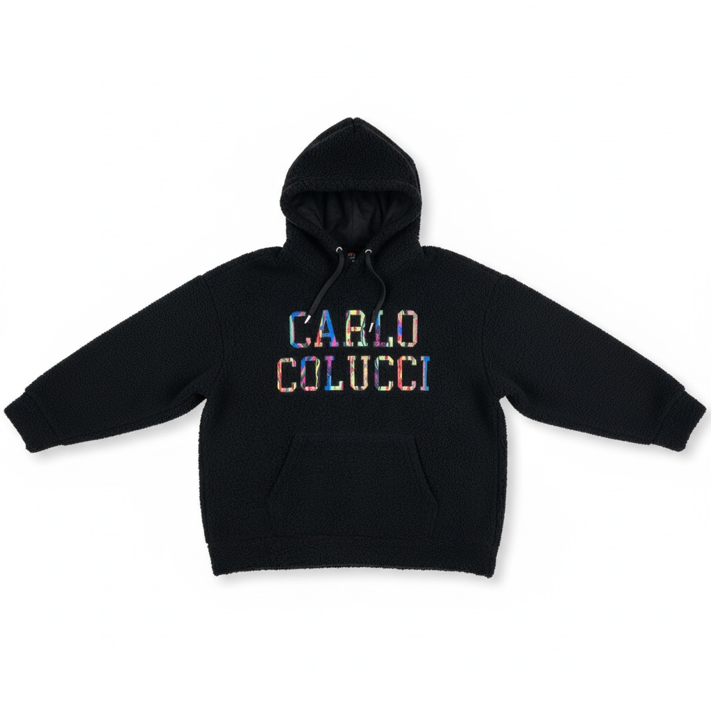 Carlo Colucci Teddy Hoodie schwarz