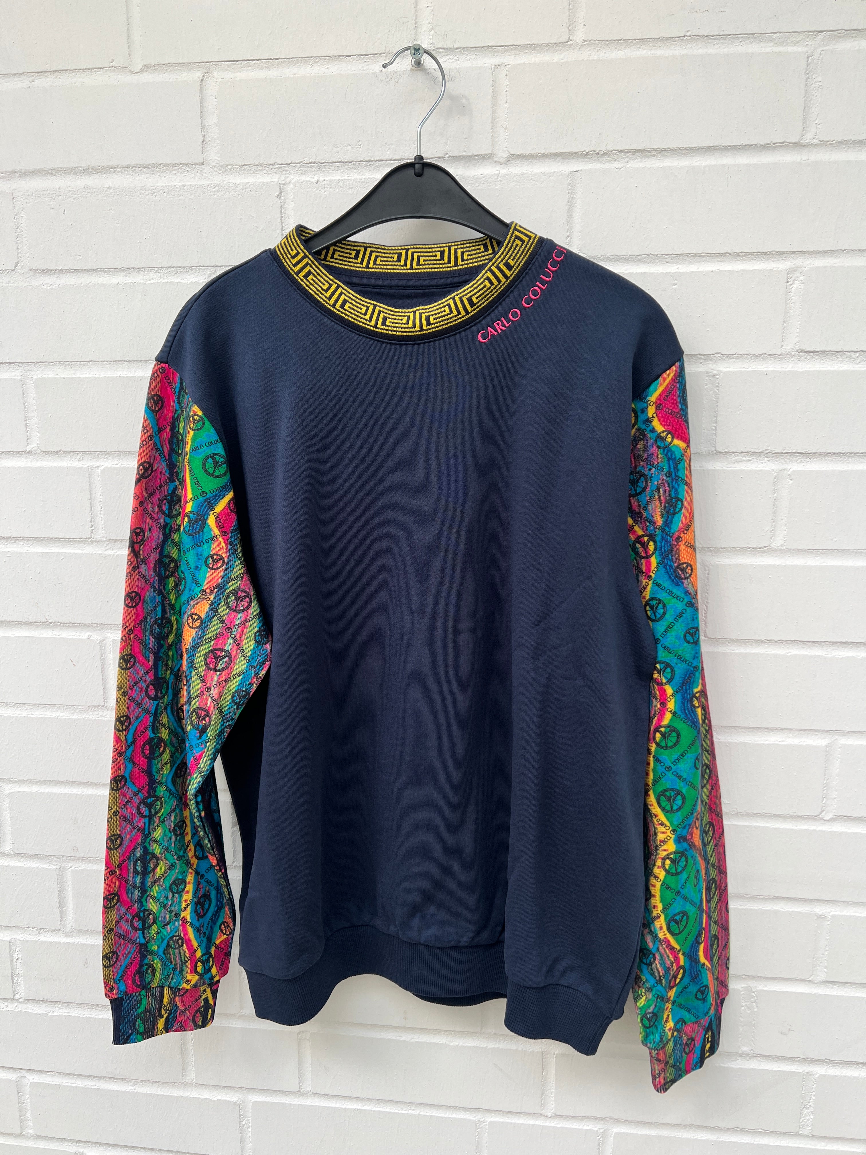 (3) Carlo Colucci Sweatshirt blaupinkbunt