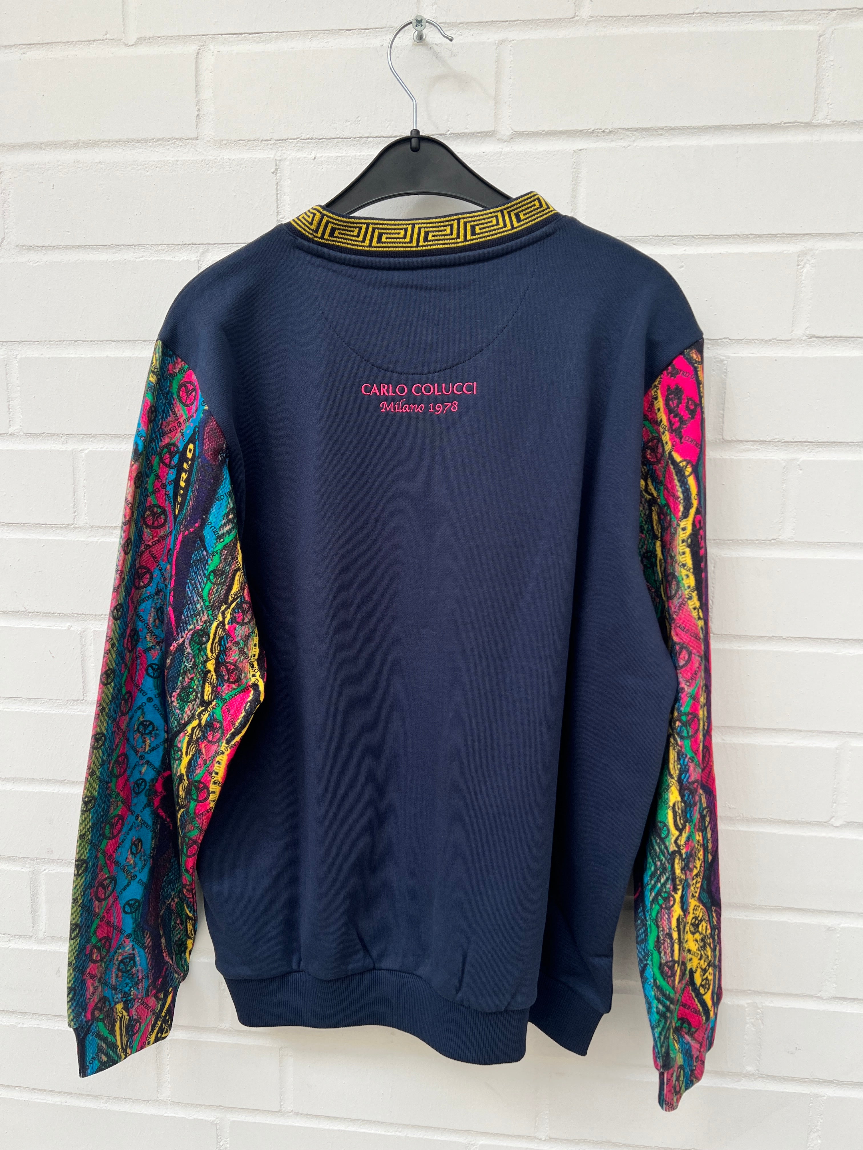 (3) Carlo Colucci Sweatshirt blaupinkbunt