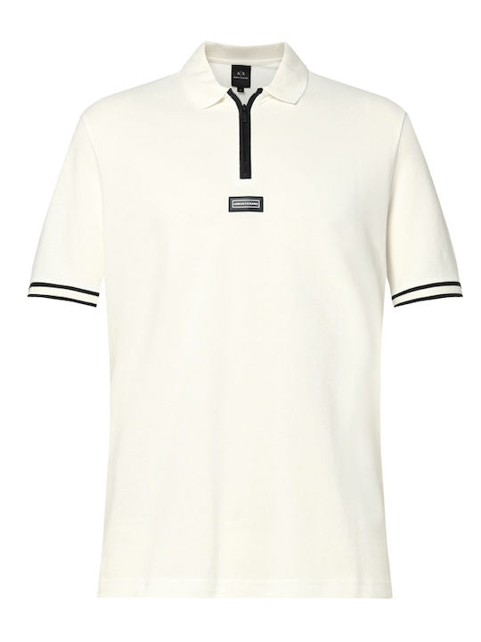 (Stange3) Armani Exchange Poloshirt weiß zip Gr.M
