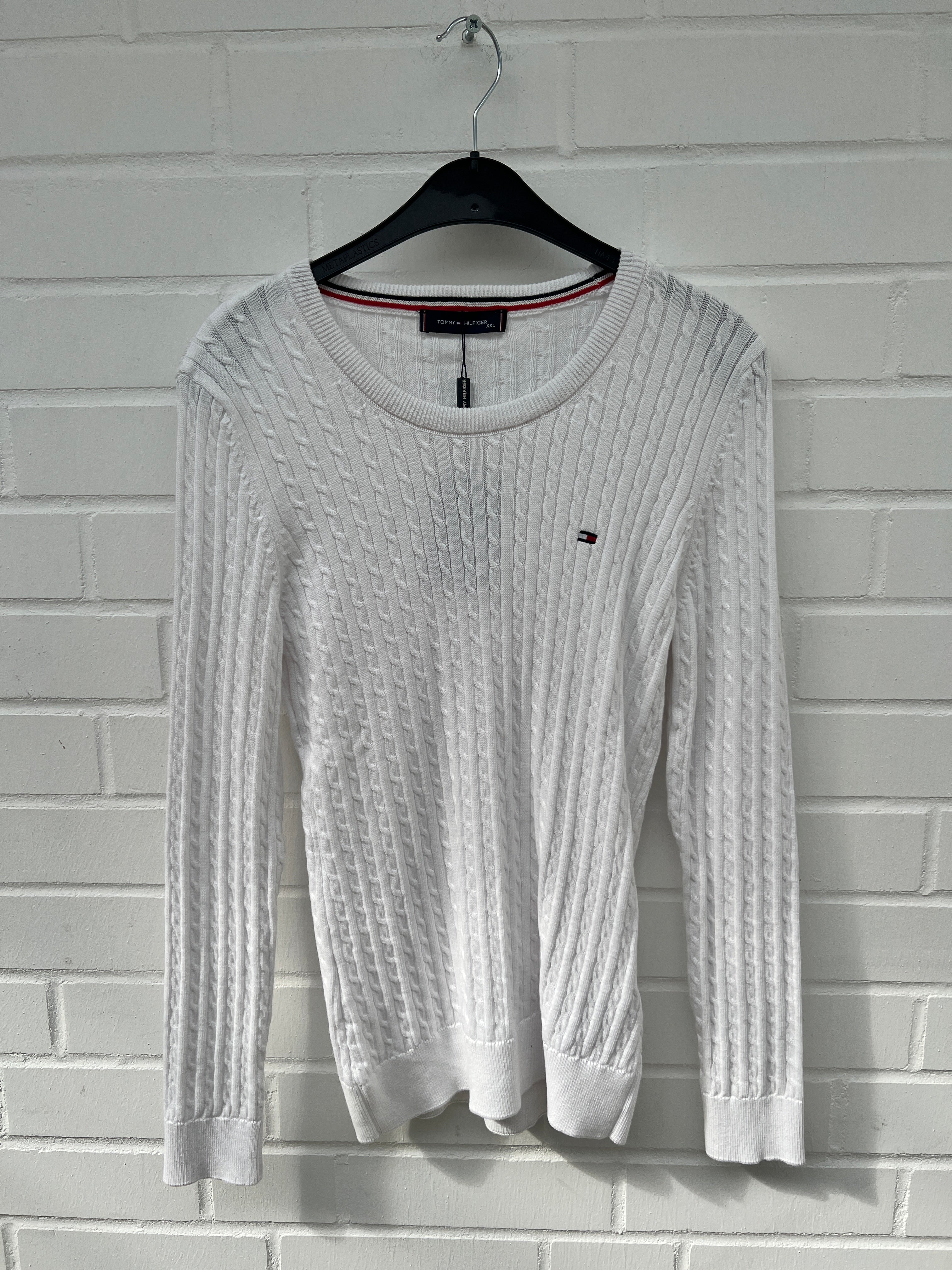 (20) TOMMY HILFIGER Strickpullover weiß