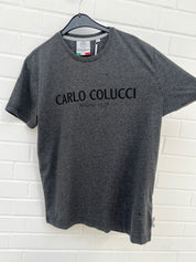 (25) Carlo Colucci Tshirt dunkelgrau