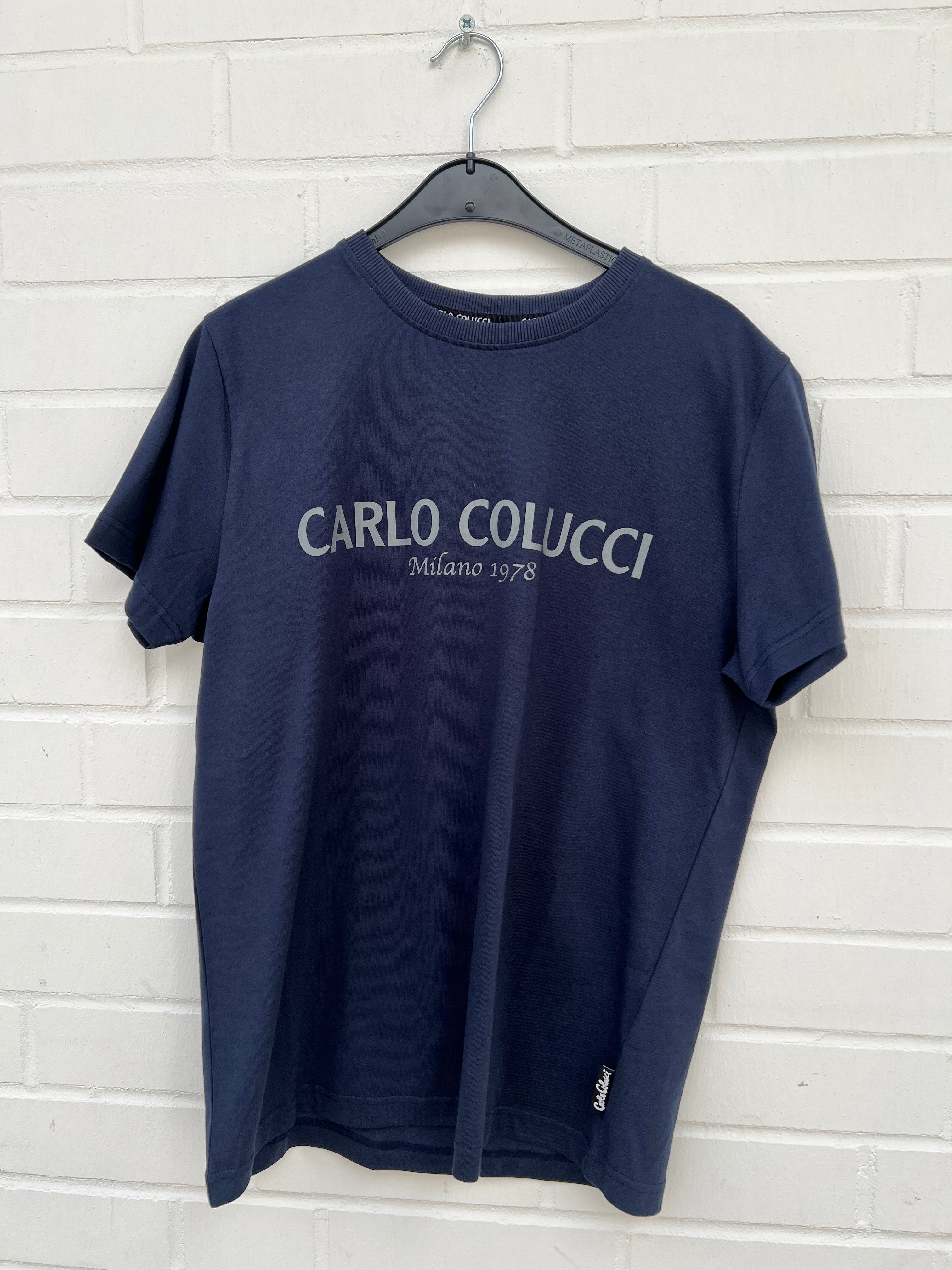 (28) Carlo Colucci Tshirt dunkelblau