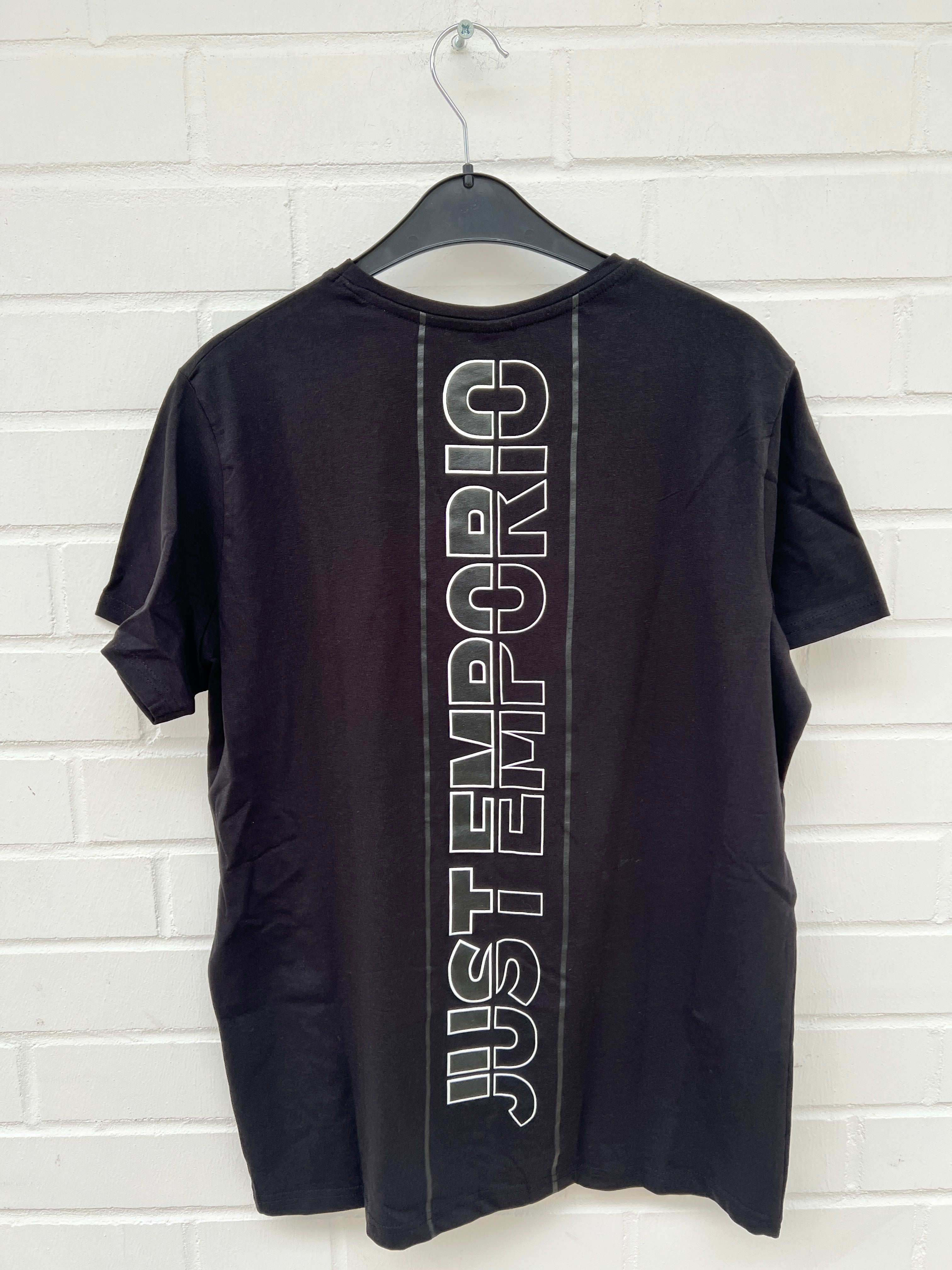 (37) JUST EMPORIO Tshirt schwarz weiß bedruckt