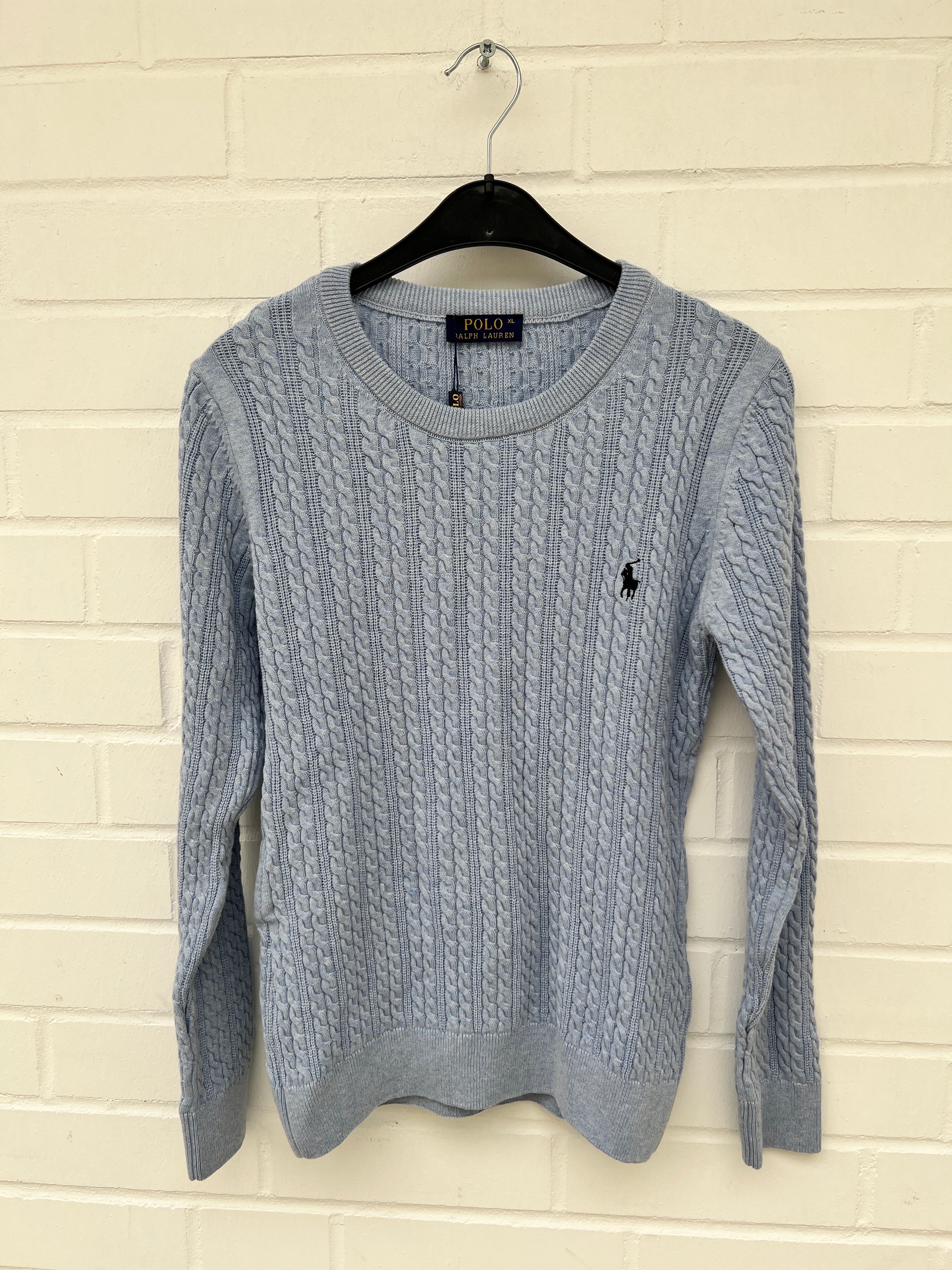 (Stange3) DAMEN POLO Ralph Lauren Strickpullover hellblau