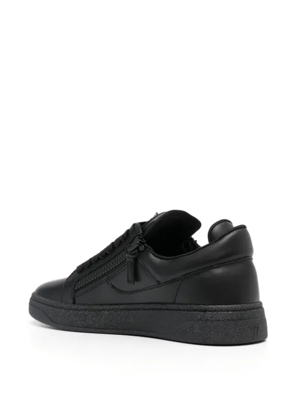 GIUSEPPE ZANOTTI Sneaker mit doppeltem Reißverschluss Schwarz RM30034 Gr.42