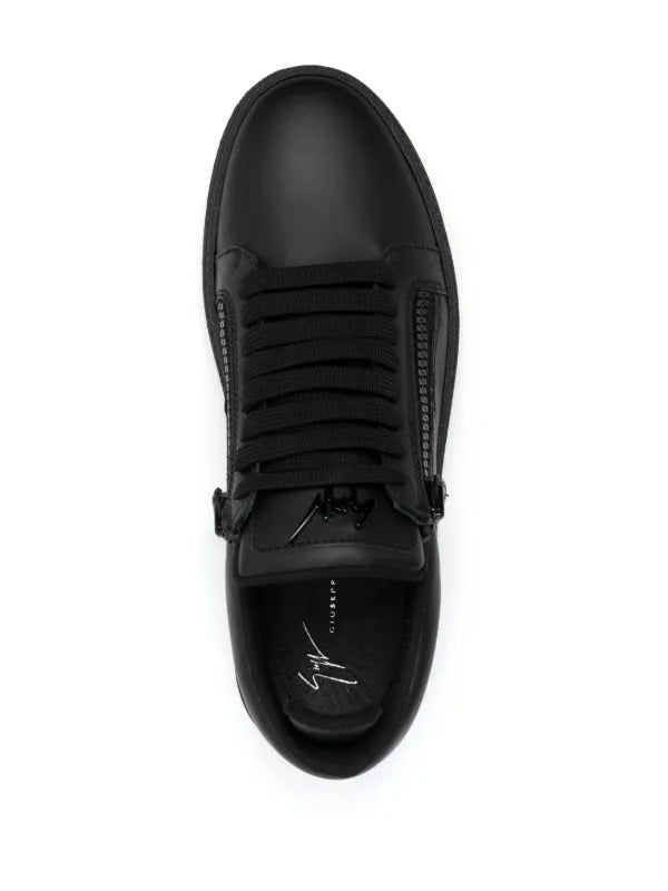 GIUSEPPE ZANOTTI Sneaker mit doppeltem Reißverschluss Schwarz RM30034 Gr.42