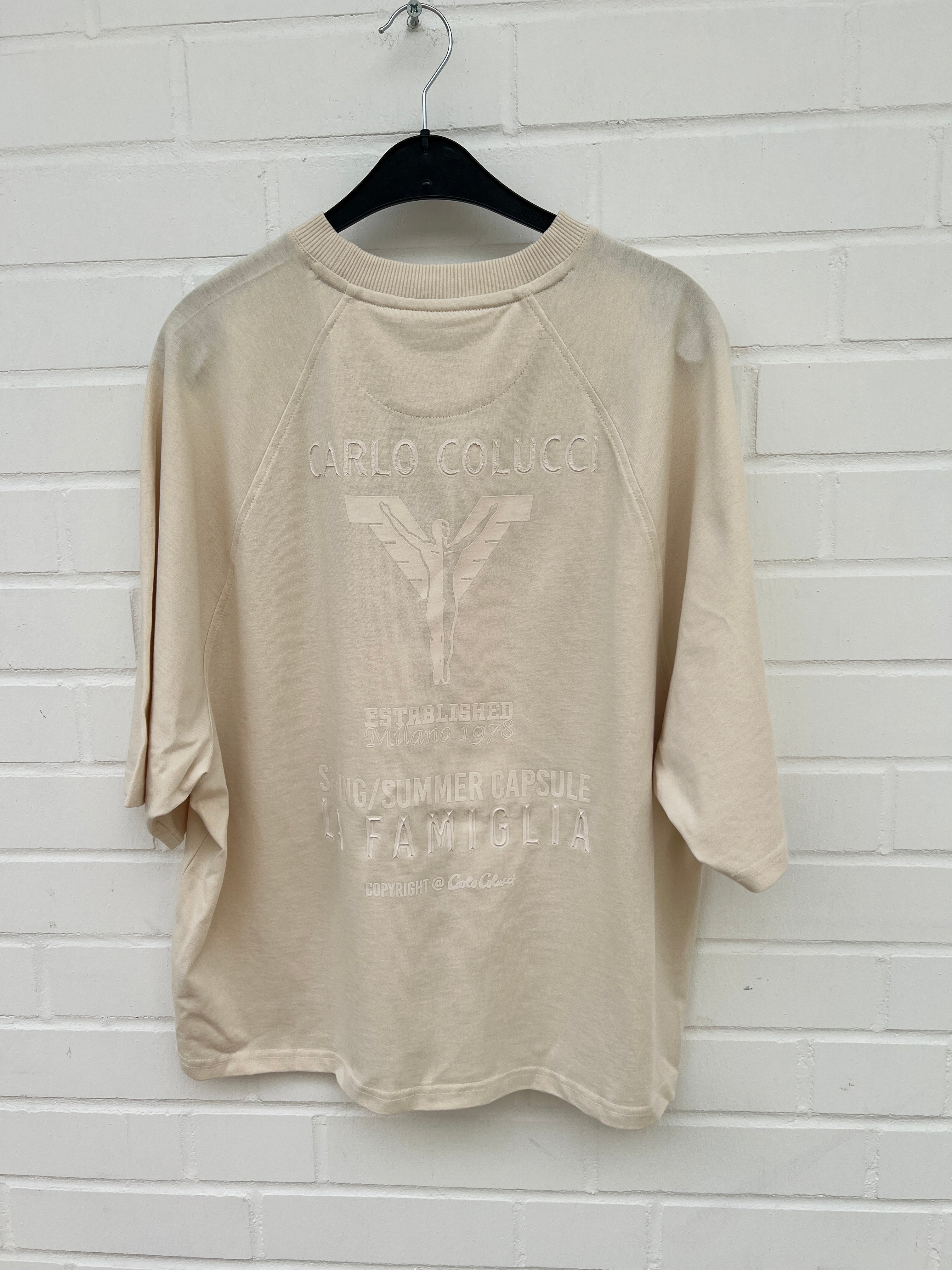 (40) Carlo Colucci Tshirt cremeweiß