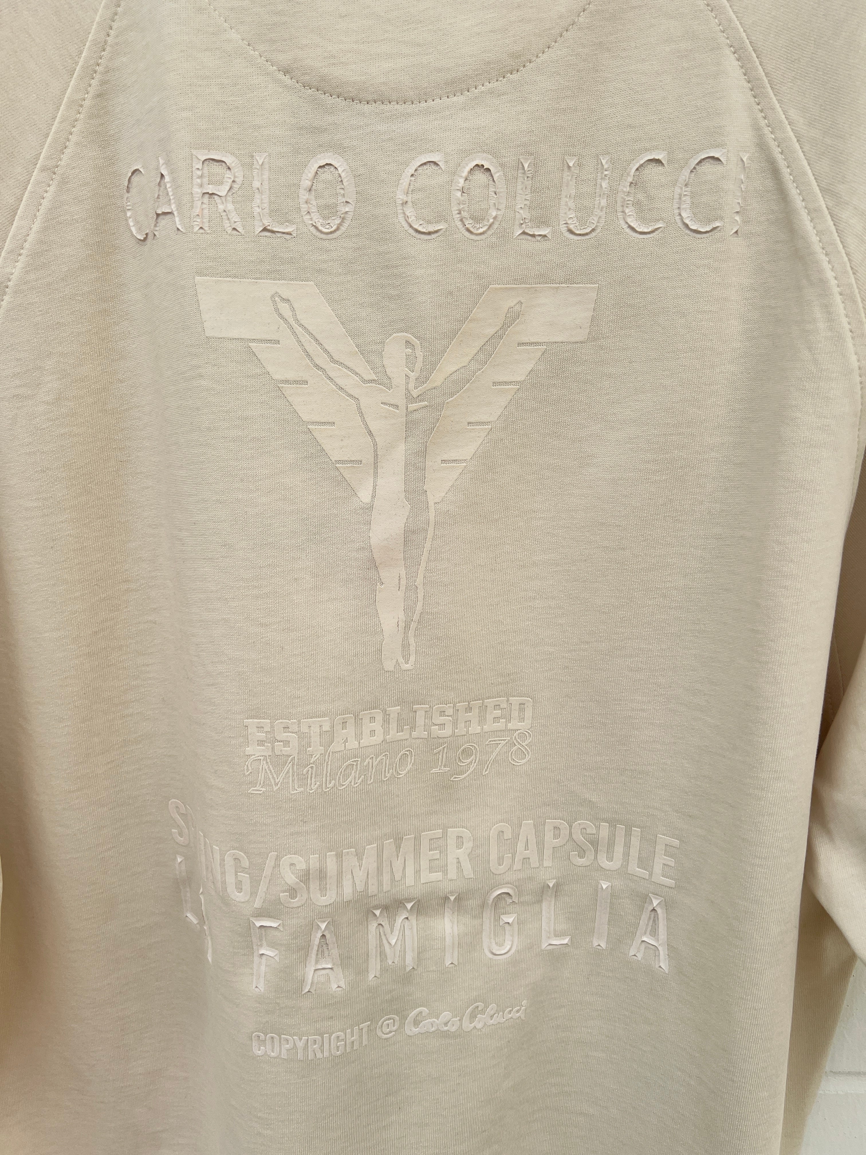 (40) Carlo Colucci Tshirt cremeweiß