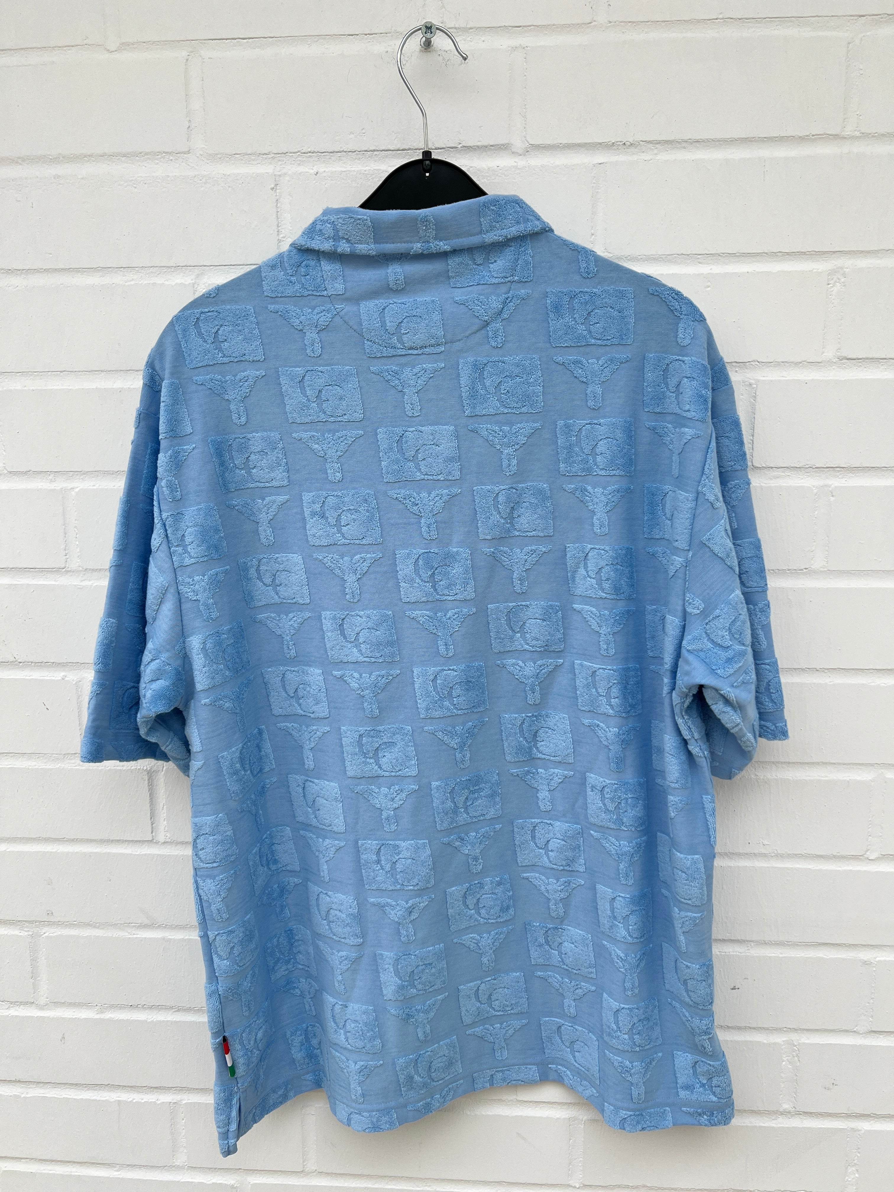 (41) Carlo Colucci Poloshirt Frottee hellblau