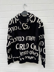 (Stange3) Carlo Colucci Hoodie schwarz weiß