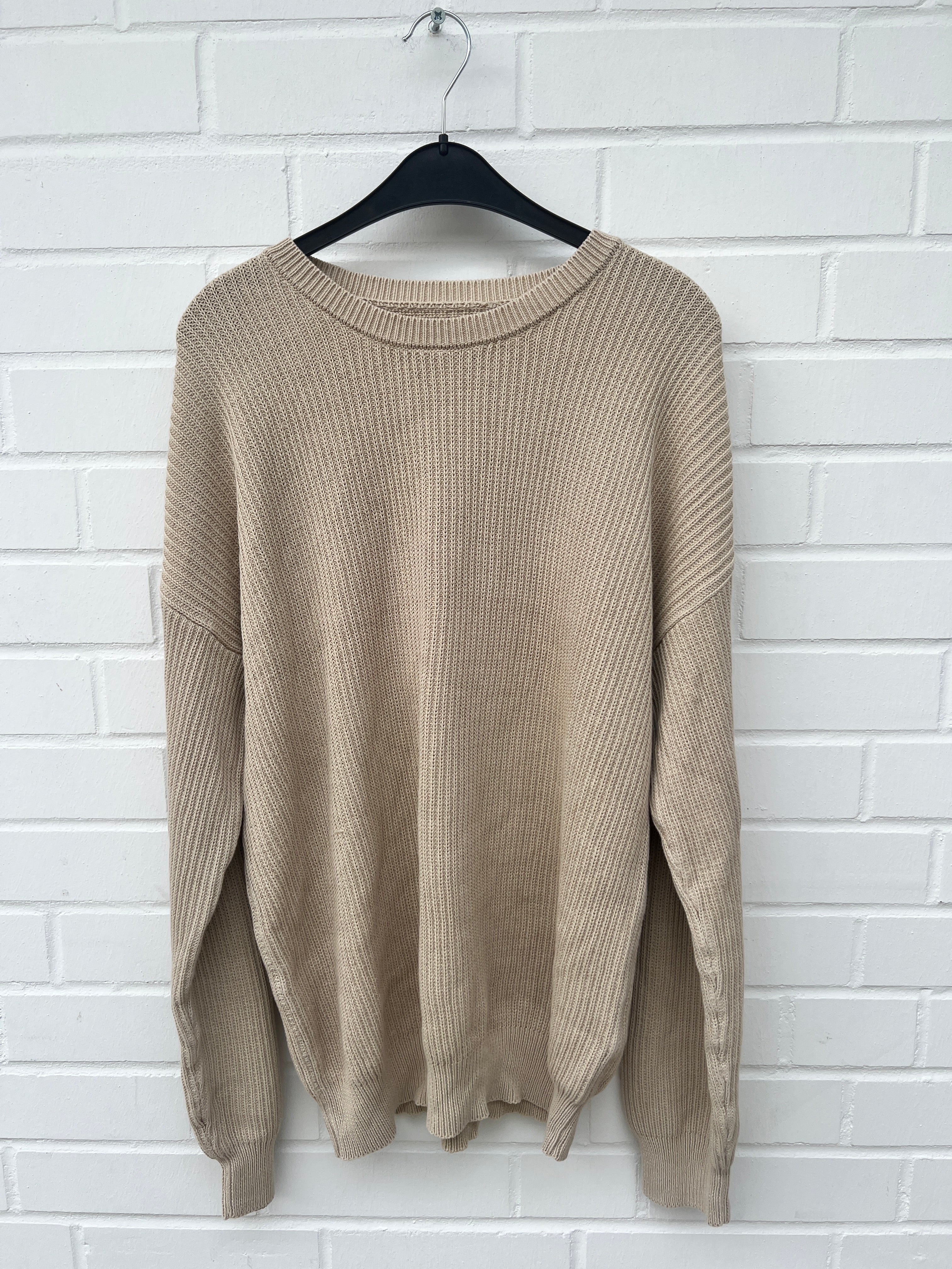 (51) Carlo Colucci Strickpullover beige Rücken Gummiprint