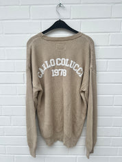 (51) Carlo Colucci Strickpullover beige Rücken Gummiprint