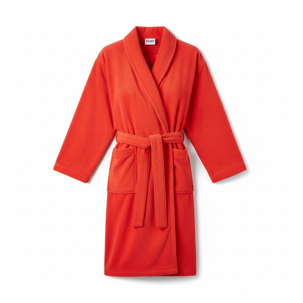 KENZO Damen Frottee Bademantel Rot