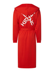 KENZO Bademantel Rücken Logo Weiß Rot